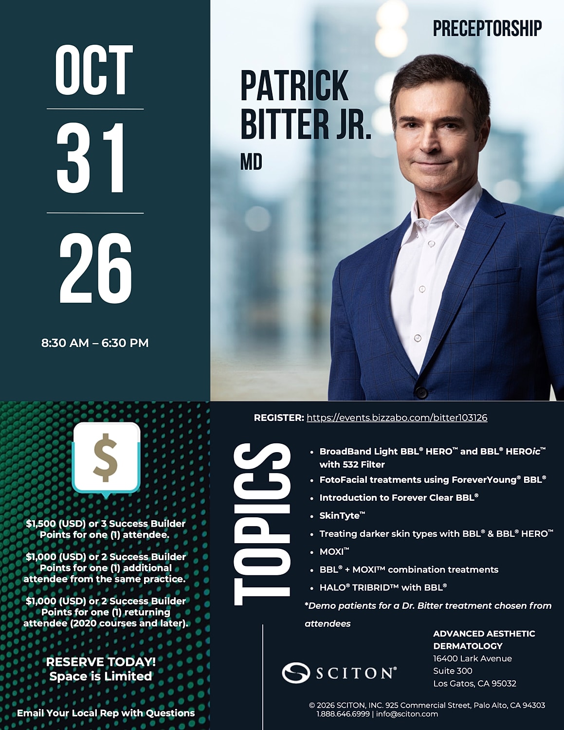 Preceptorship event details for Patrick Bitter Jr.