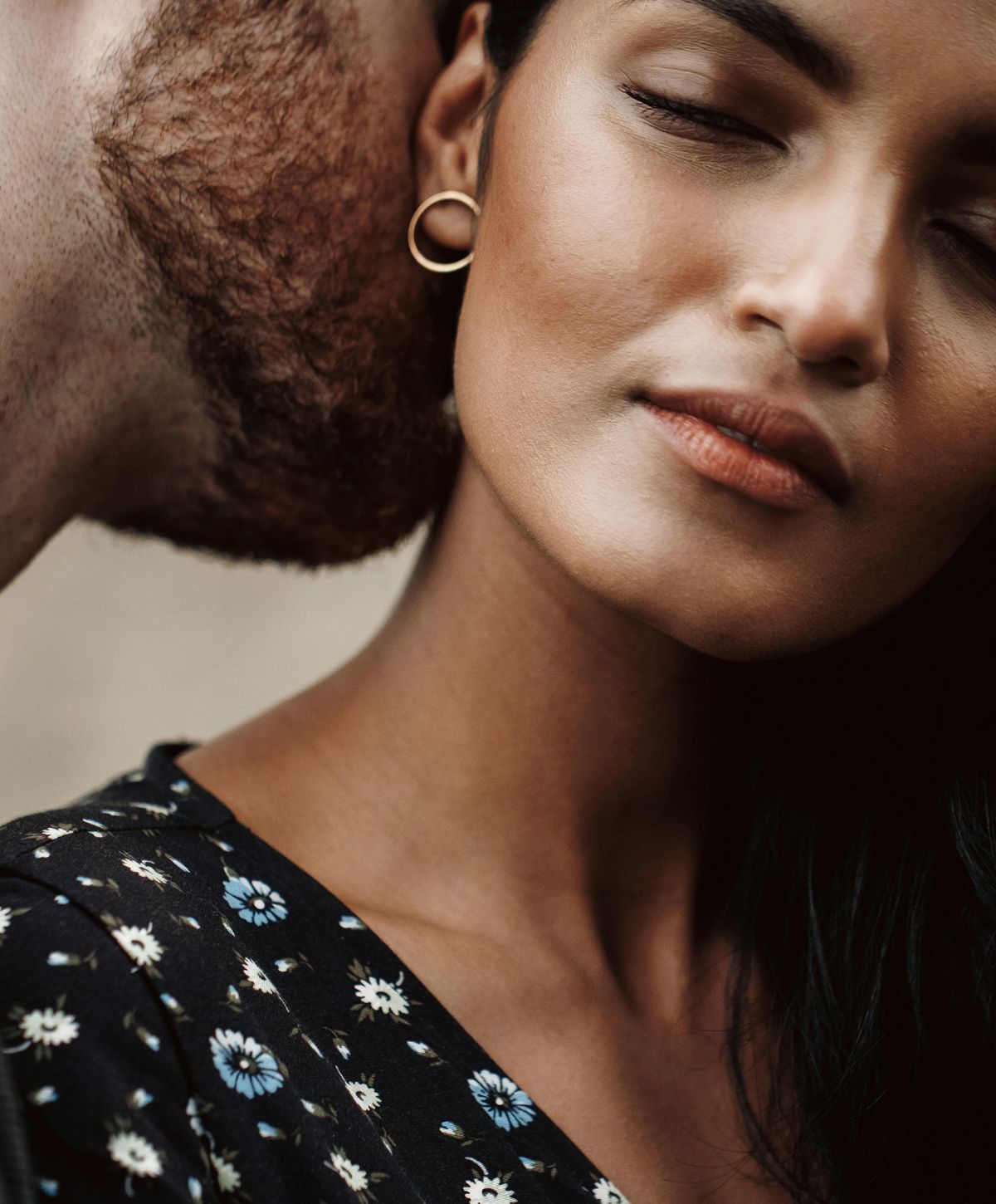 Couple sharing a tender moment together.