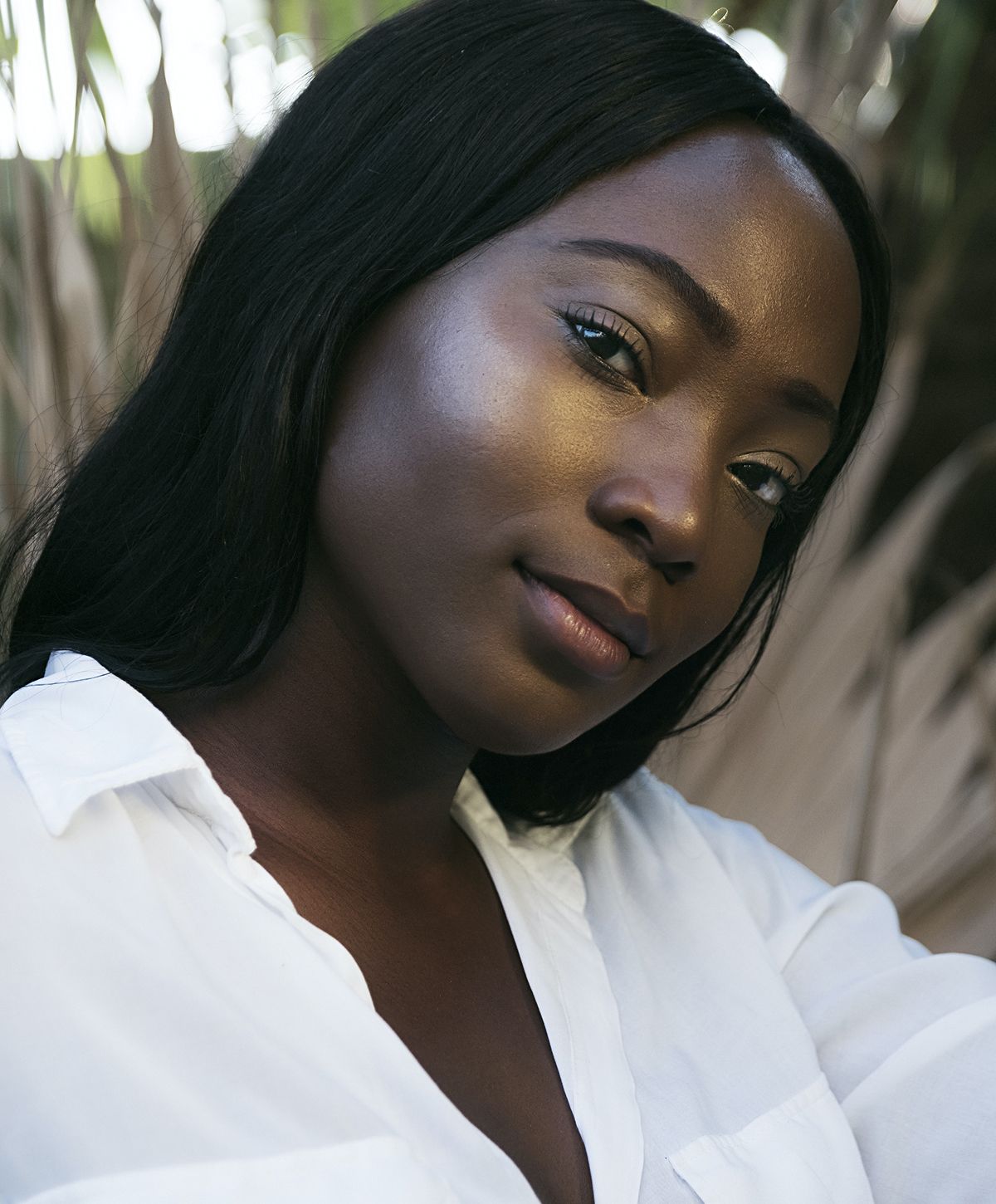 Portrait of a woman in natural setting.