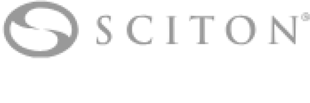 Sciton logo in grayscale design.