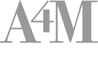 A4M logo design in gray.